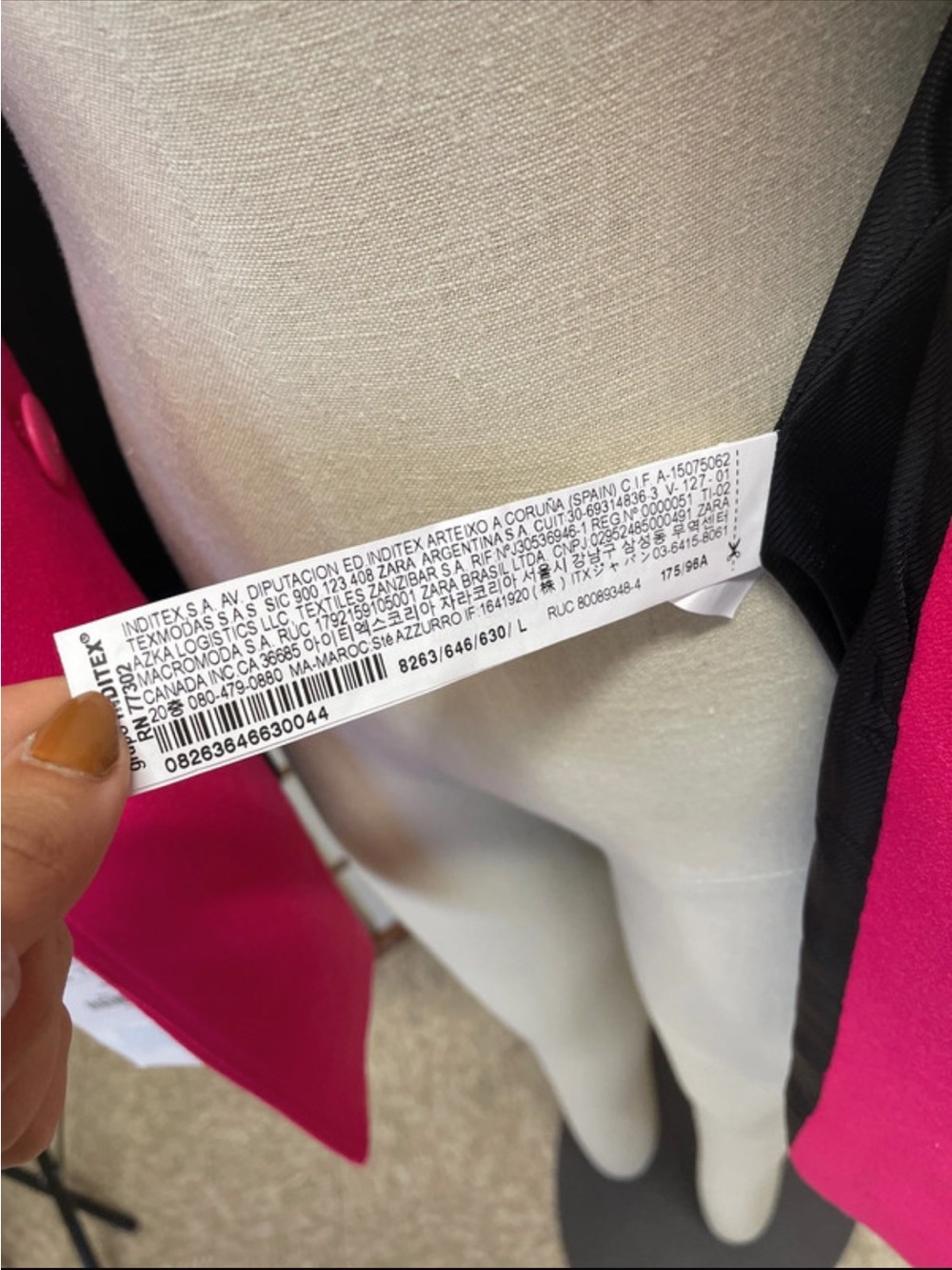 Zara Double-Breasted Fuchsia Blazer with Gold Buttons - Picture 5 of 7
